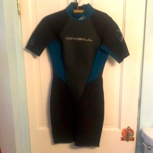 Black/Teal Ladies Shortie Wetsuit size 10